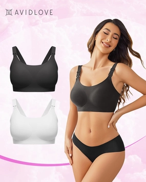 2 Pack Nursing Bras Ultra Comfort Wireless Bra