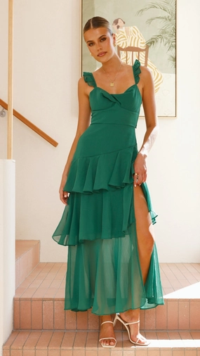 Achelle Maxi Dress - Forest Green