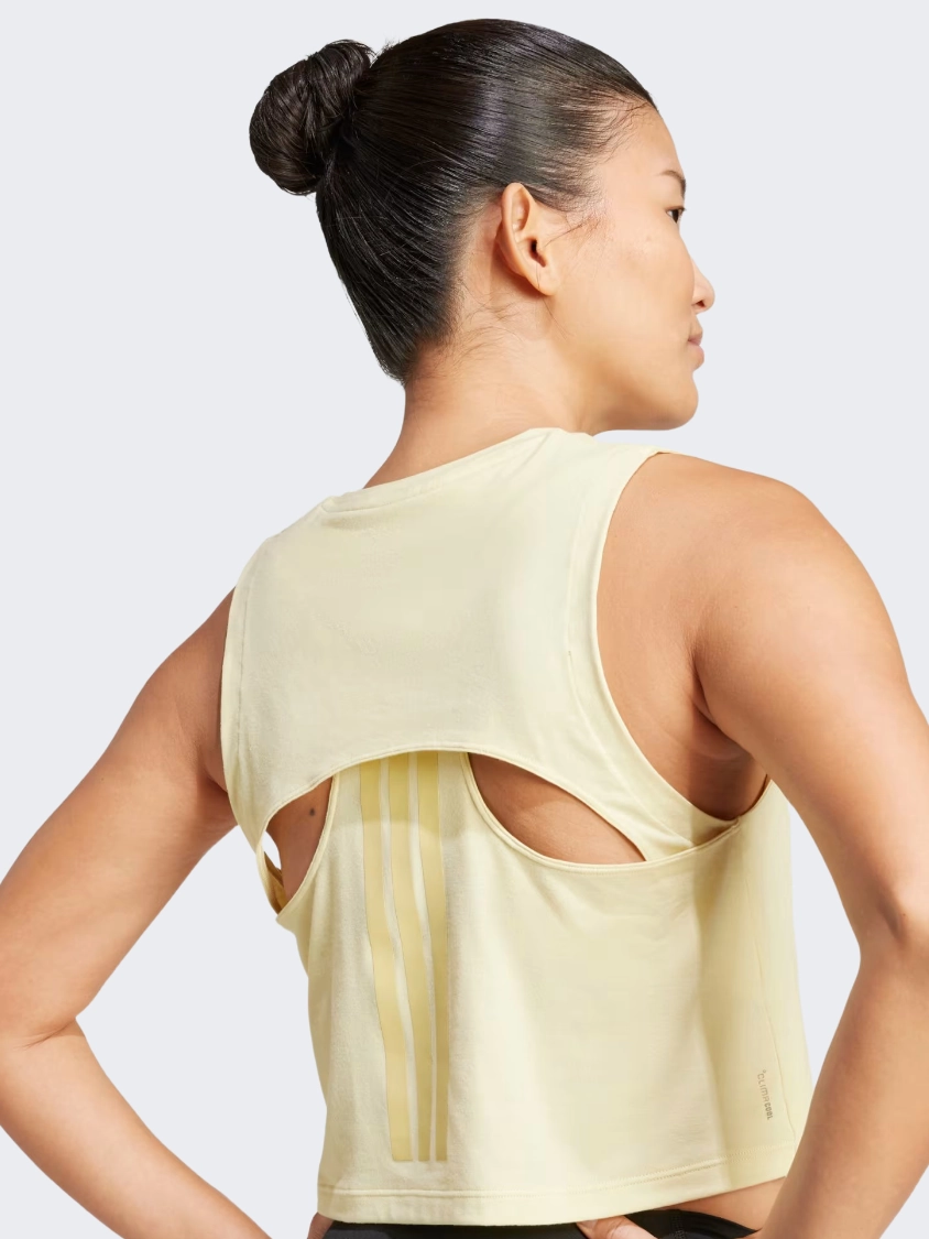 Adidas Power 3 Stripes Boxy Women Training Tank Yellow