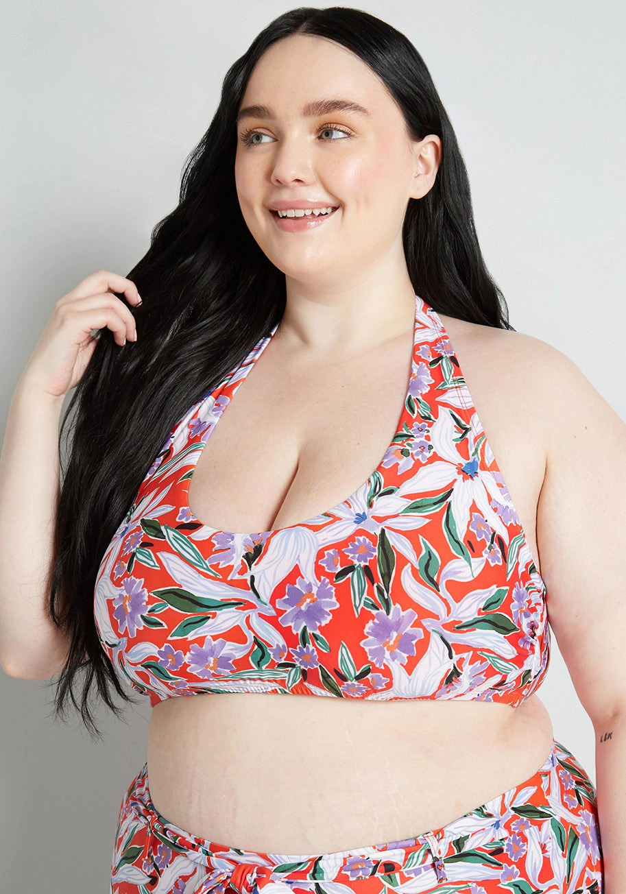 Allison Halter Bikini Top in Floral