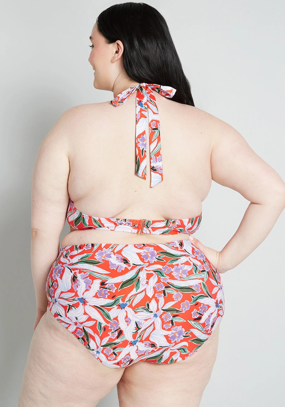 Allison Halter Bikini Top in Floral