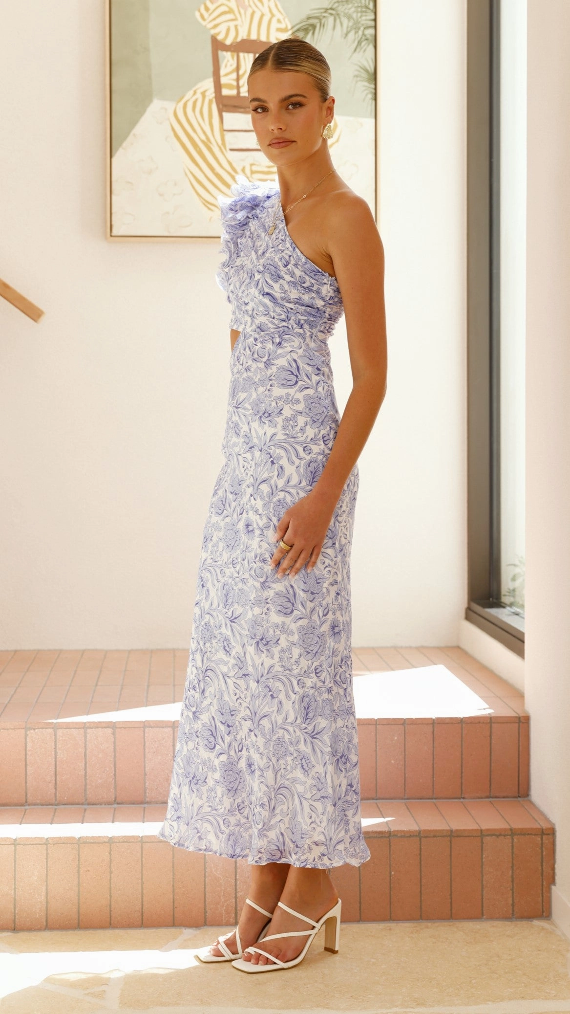 Amina Maxi Dress - Blue Floral