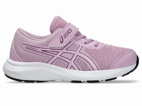 ASICS KIDS GEL CONTEND 9 HOOK N' LOOP LIGHT UBE/WHITE RUNNING SHOES