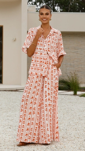 Avery Wide Leg Pants - Floral Love