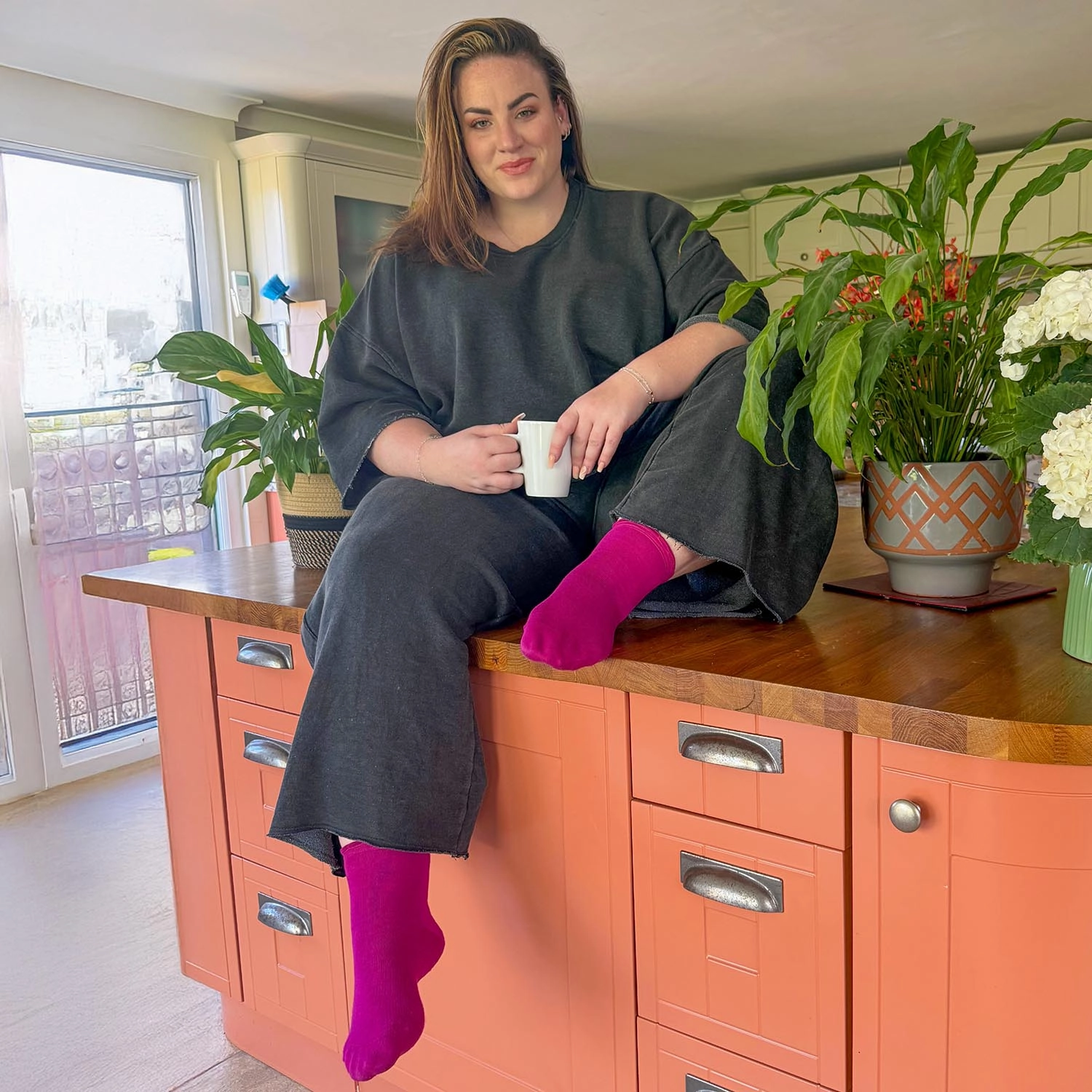 Bamboo Ankle Socks - Hibiscus