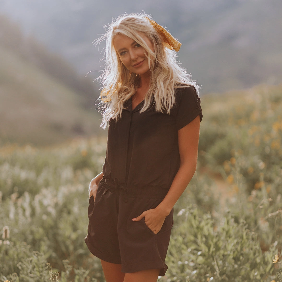 Black Collar Romper