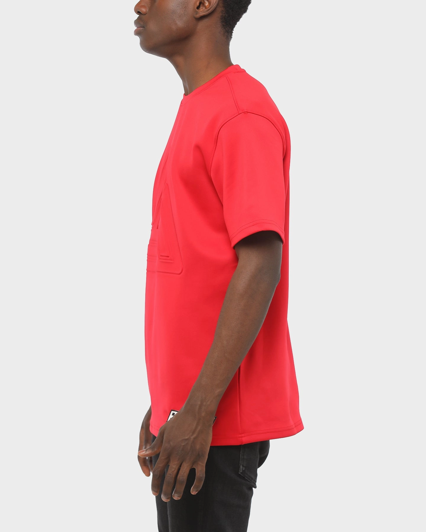Black Pyramid Maze Logo Embossed Shirt Red