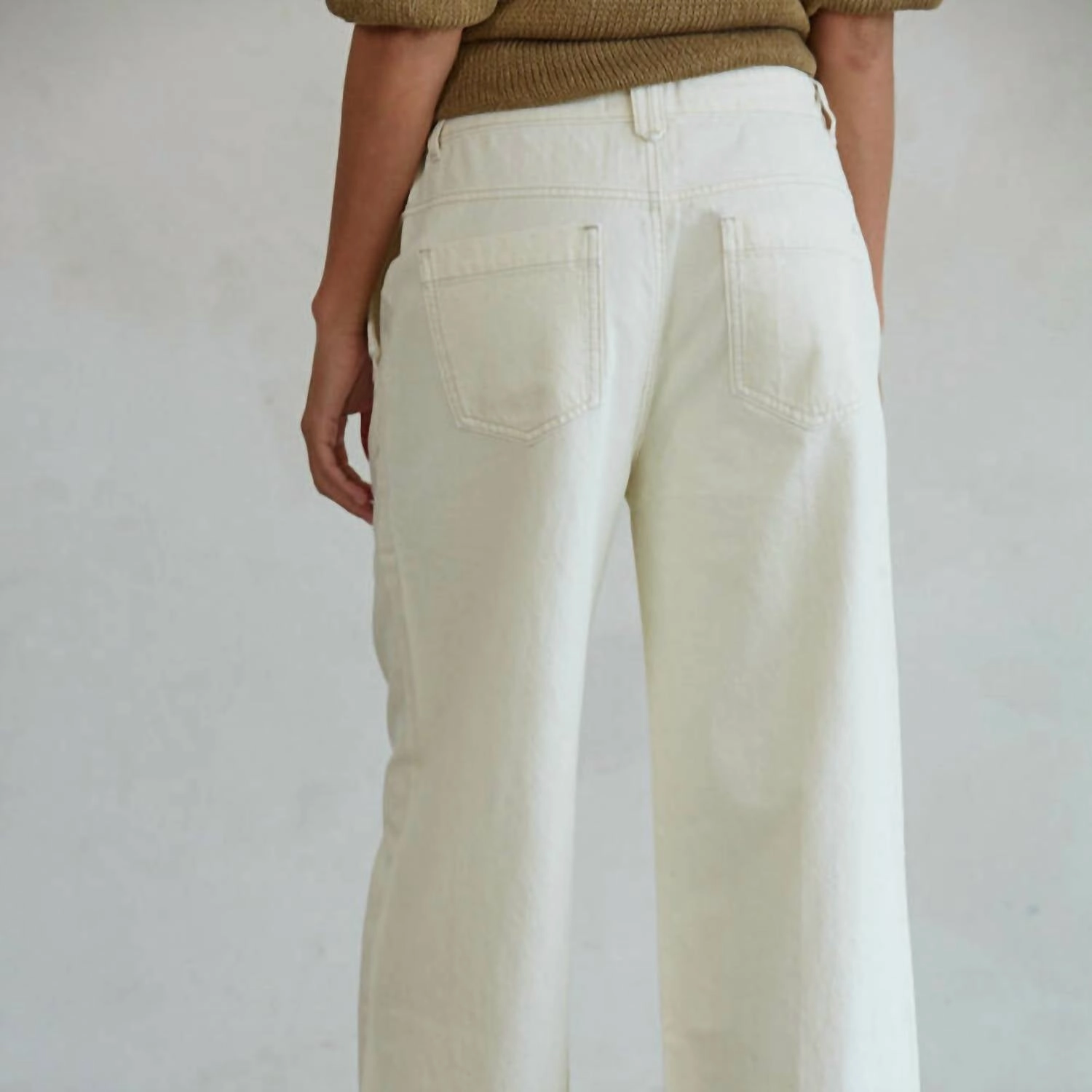 Costa Blanca Denim Straight Leg Pants In Cream