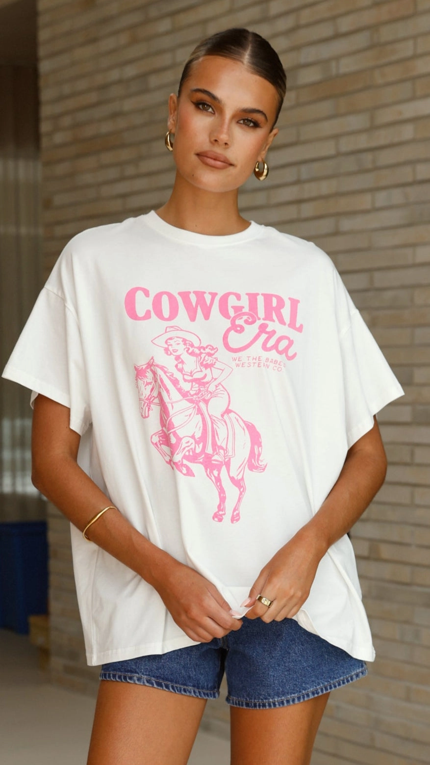 Cowgirl Era Top - White/Pink