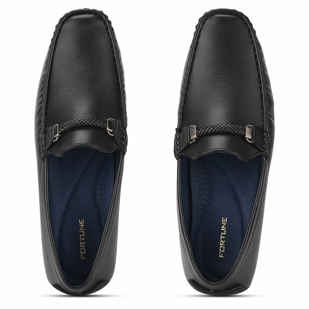 Fortune (Black) Bit Loafer Shoes For Men AVNE-66 By Liberty