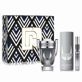Invictus Platinum by Paco Rabanne 100ml EDP 3 Piece Gift Set