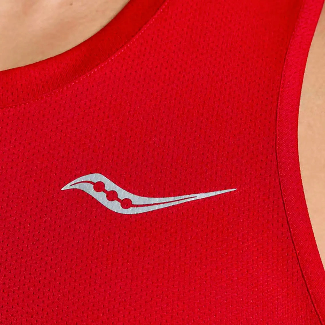 Mens Saucony x Run Club Stopwatch Singlet - Poppy