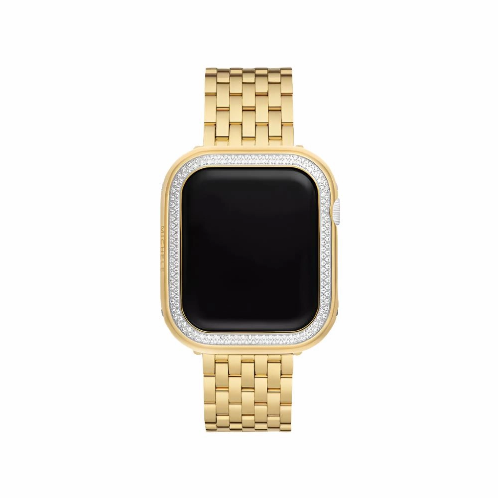 Michele Series 7-9 45mm Diamond Case for Apple Watch in 18k Gold Plated