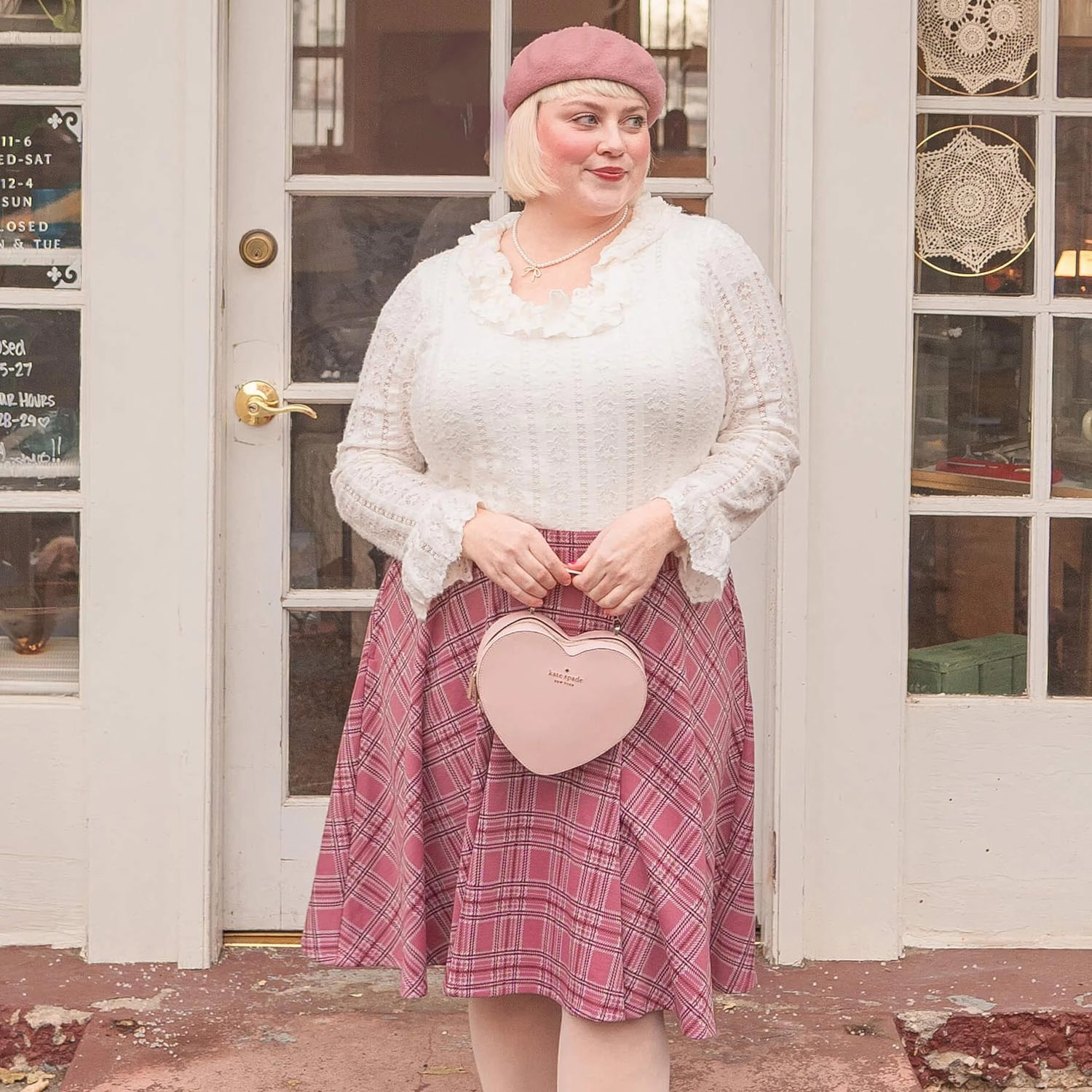 Plaid Flare Skirt - Highland Rose (V2)