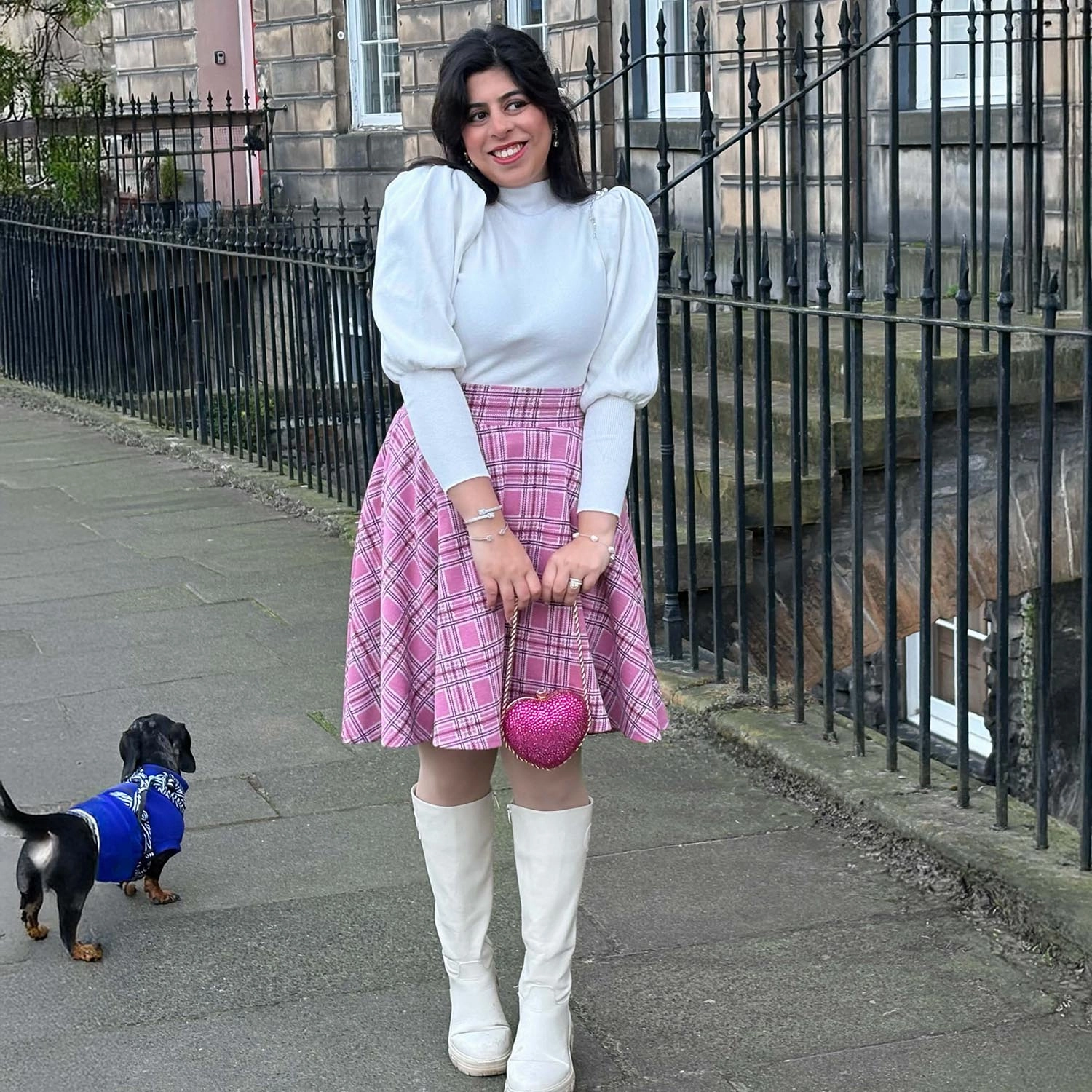 Plaid Flare Skirt - Highland Rose (V2)