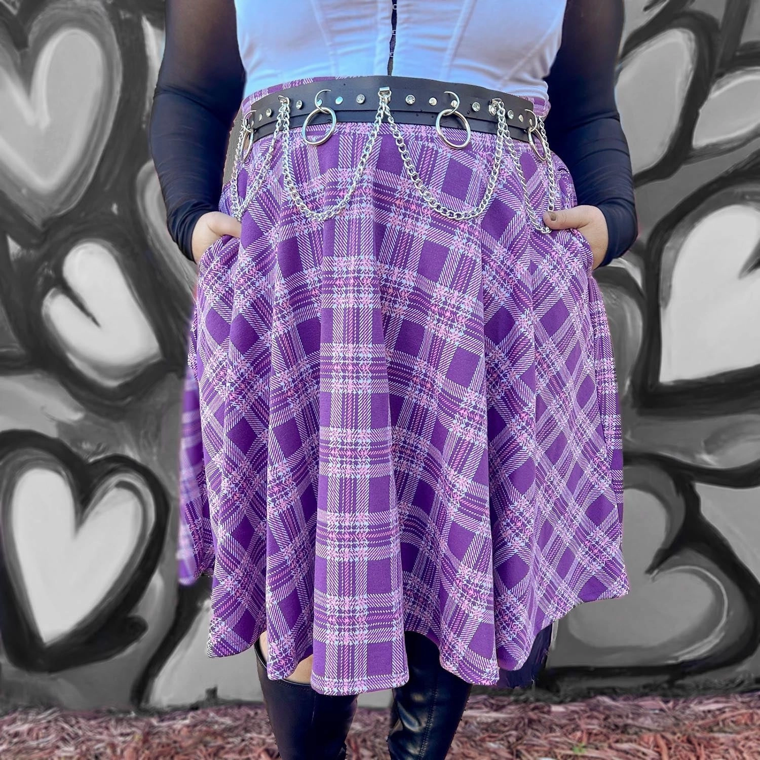 Plaid Flare Skirt - Thistle (V2)