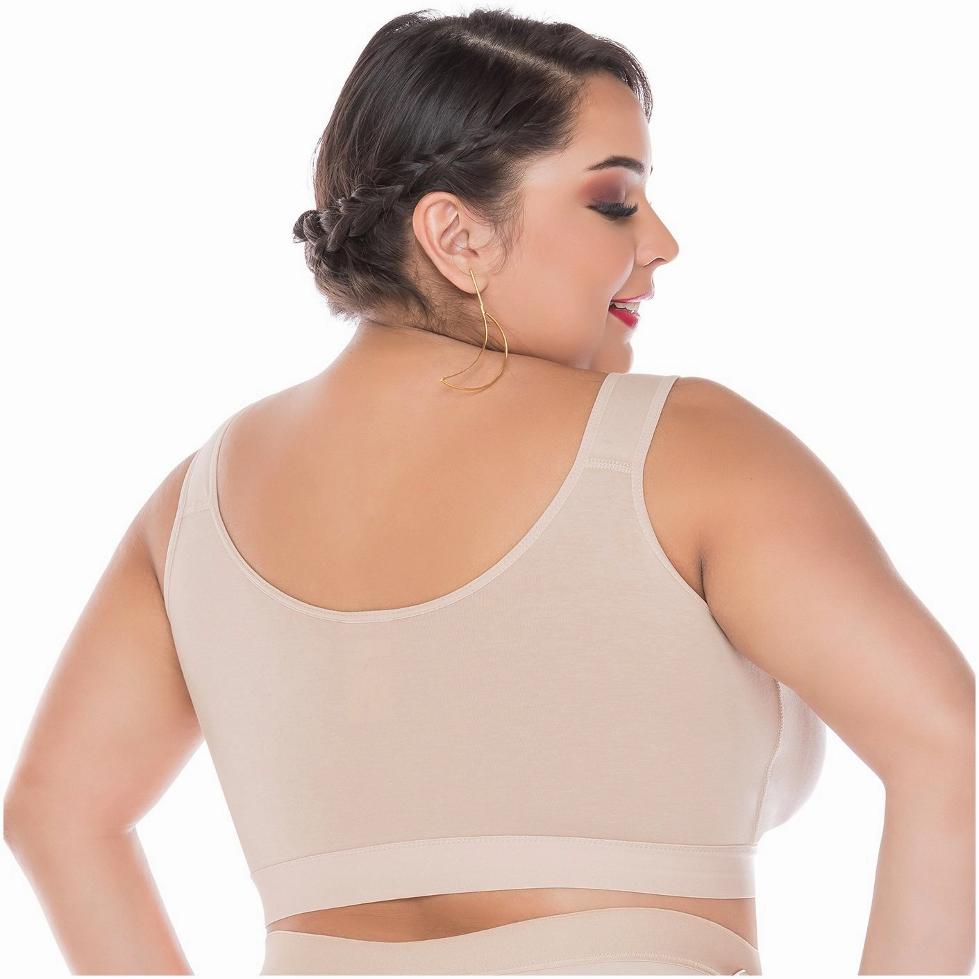 Post Surgical Compression Bra with Front hook-and-eye closure, Underbust band & Seamless cups Salome 0312