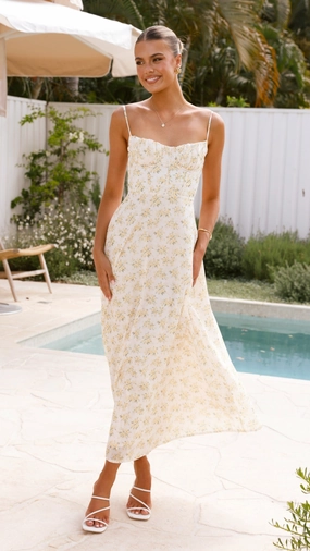 Rahima Maxi Dress - Yellow Floral