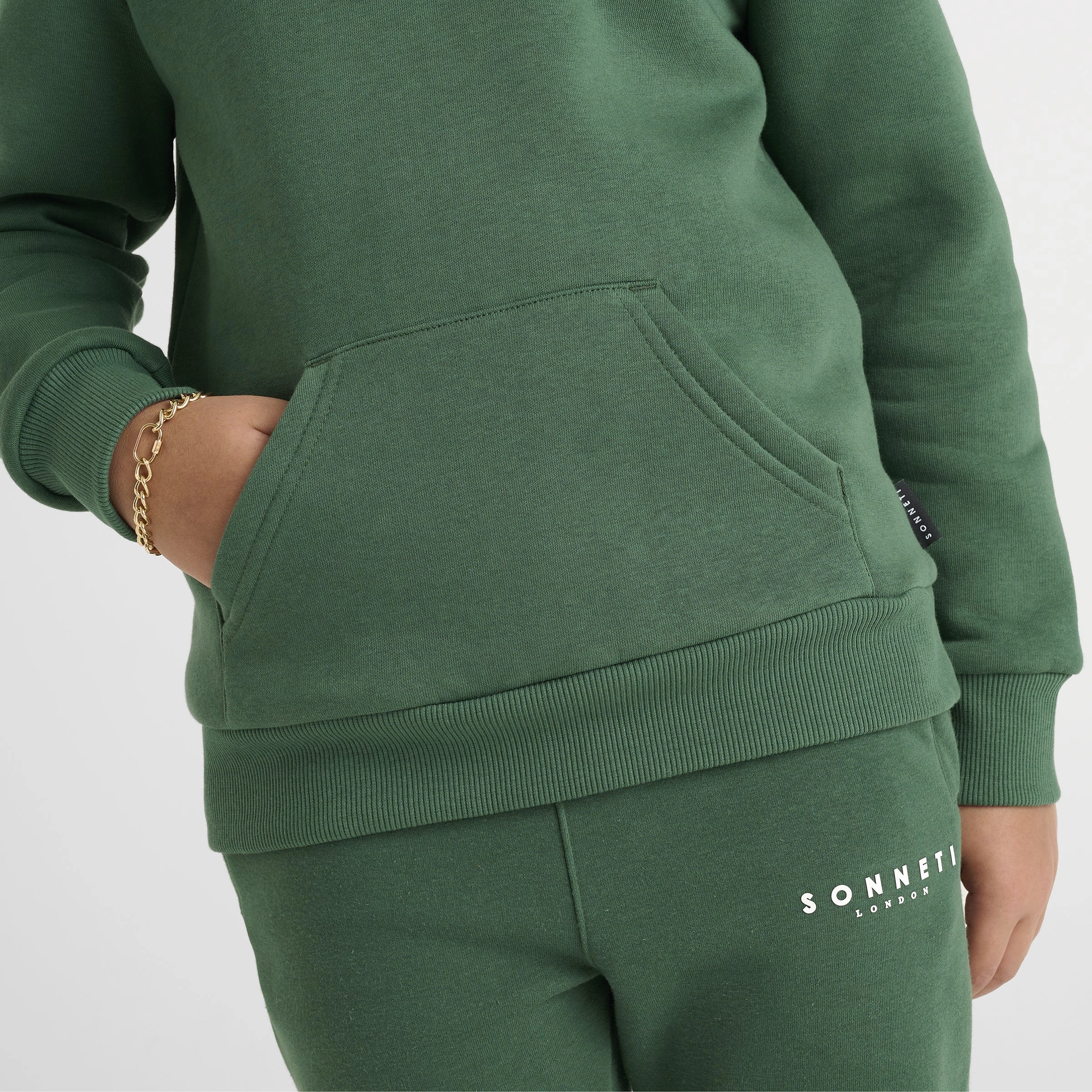 Sonneti Juniors' London Fleece Pullover Hoodie / Dark Green