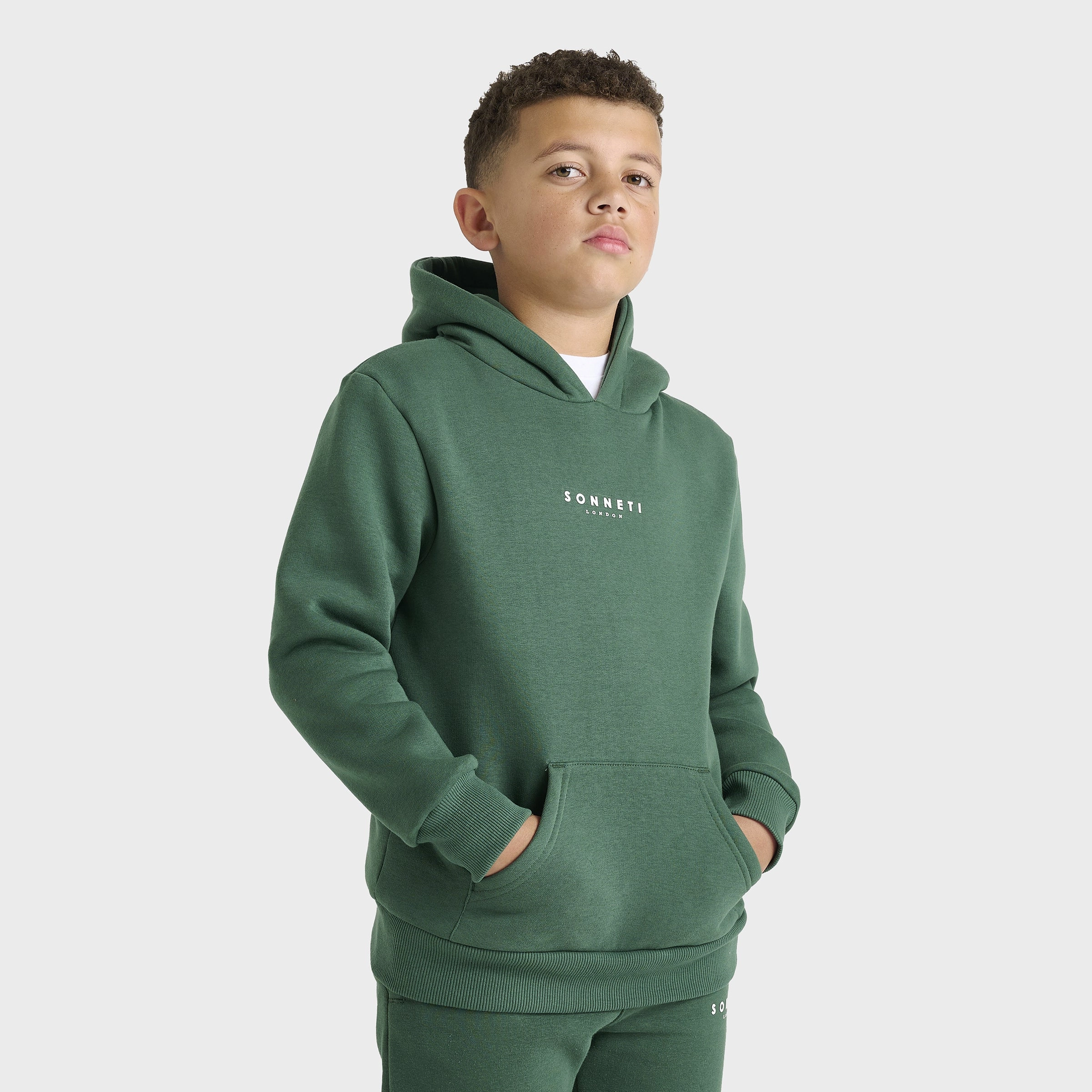 Sonneti Juniors' London Fleece Pullover Hoodie / Dark Green