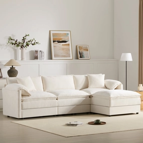 Streamdale Chenille Modular Sectional Sofa with Ottoman