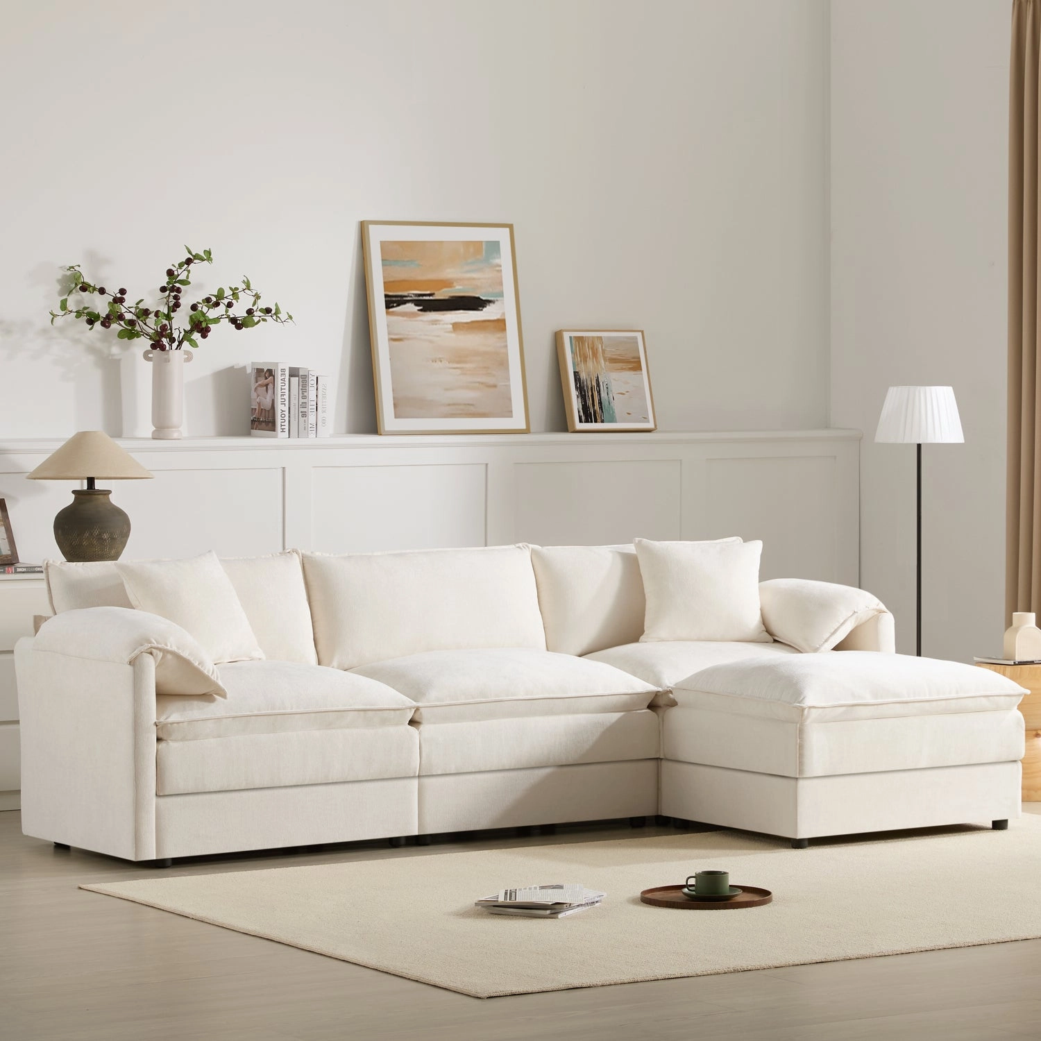 Streamdale Chenille Modular Sectional Sofa with Ottoman