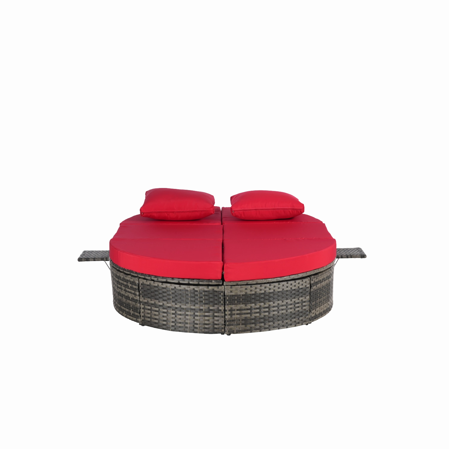 Streamdale Outdoor Round Daybed with Adjustable Back & Tray