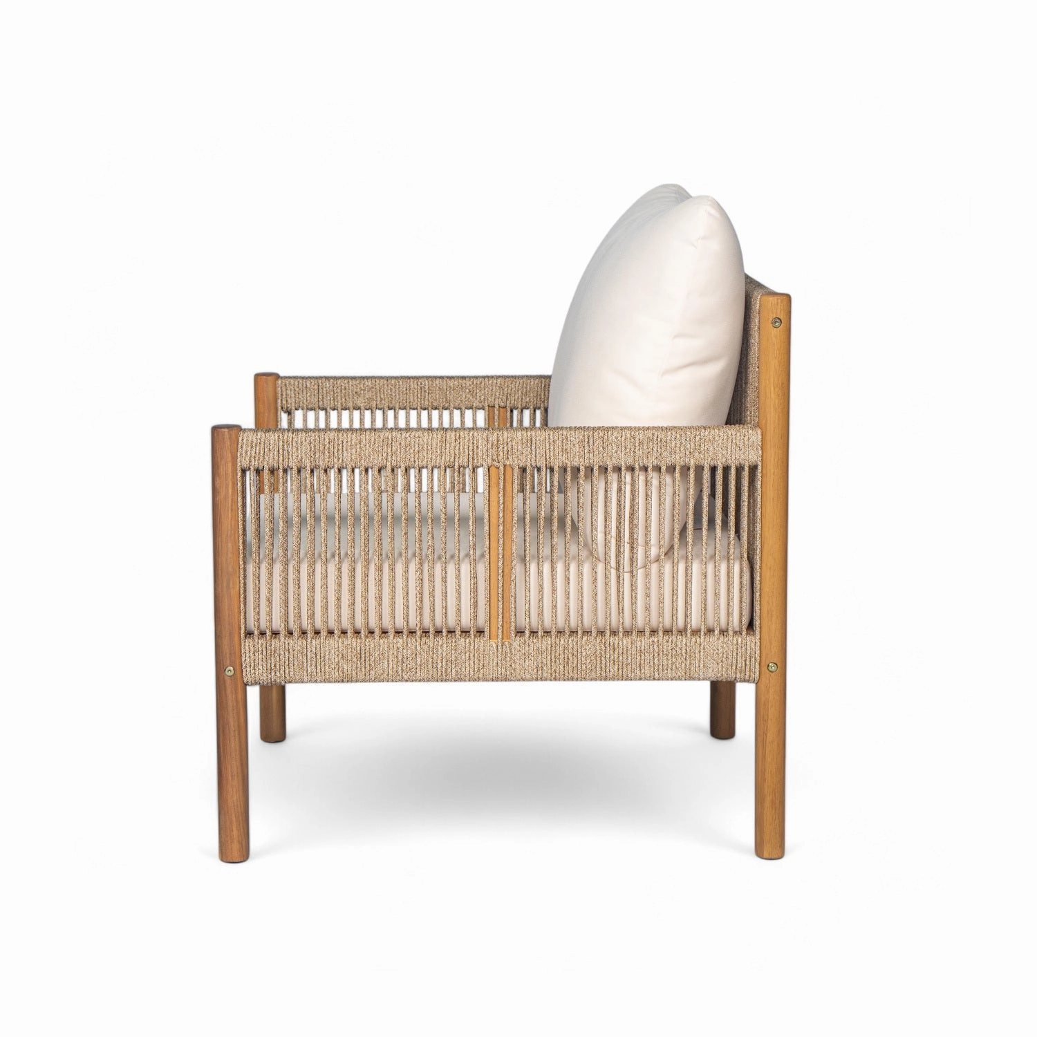 Streamdale Woven Outdoor Lounge Chair - Wood Frame, Polyester Cushions