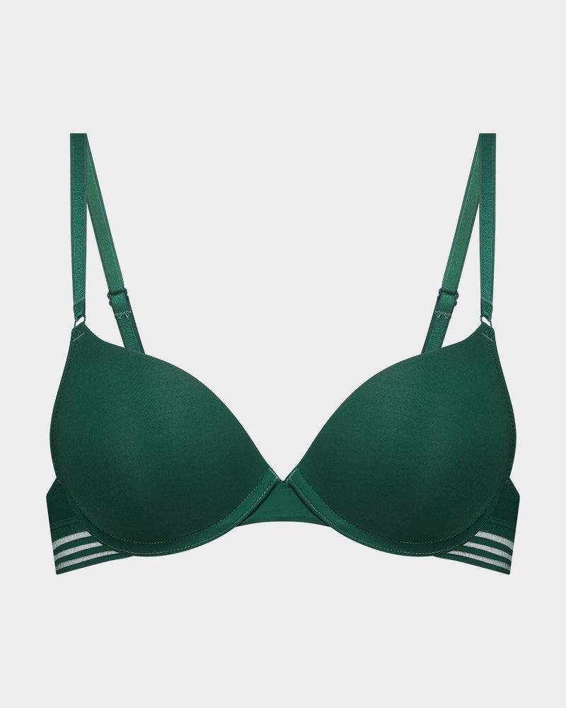 Stripe Elastic & Papertouch Push Up Bra
