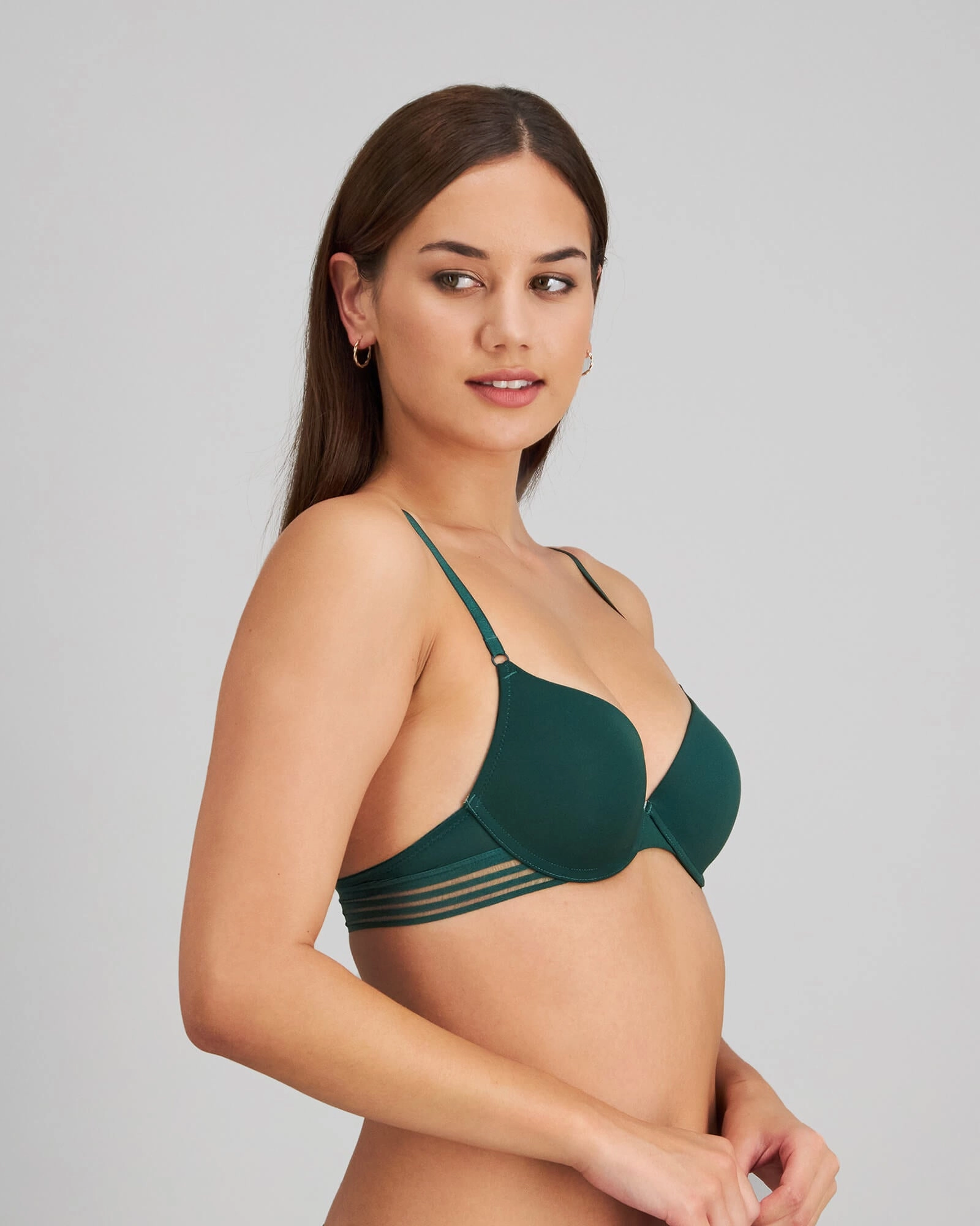 Stripe Elastic & Papertouch Push Up Bra