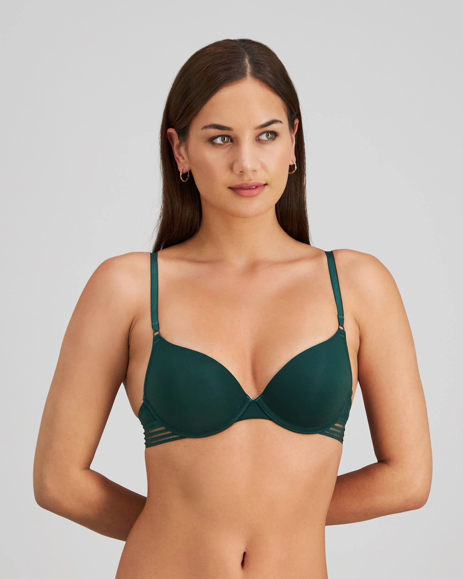 Stripe Elastic & Papertouch Push Up Bra