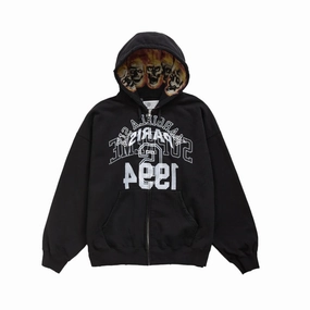 Supreme MM6 Maison Margiela Zip Up Hooded Sweatshirt Black
