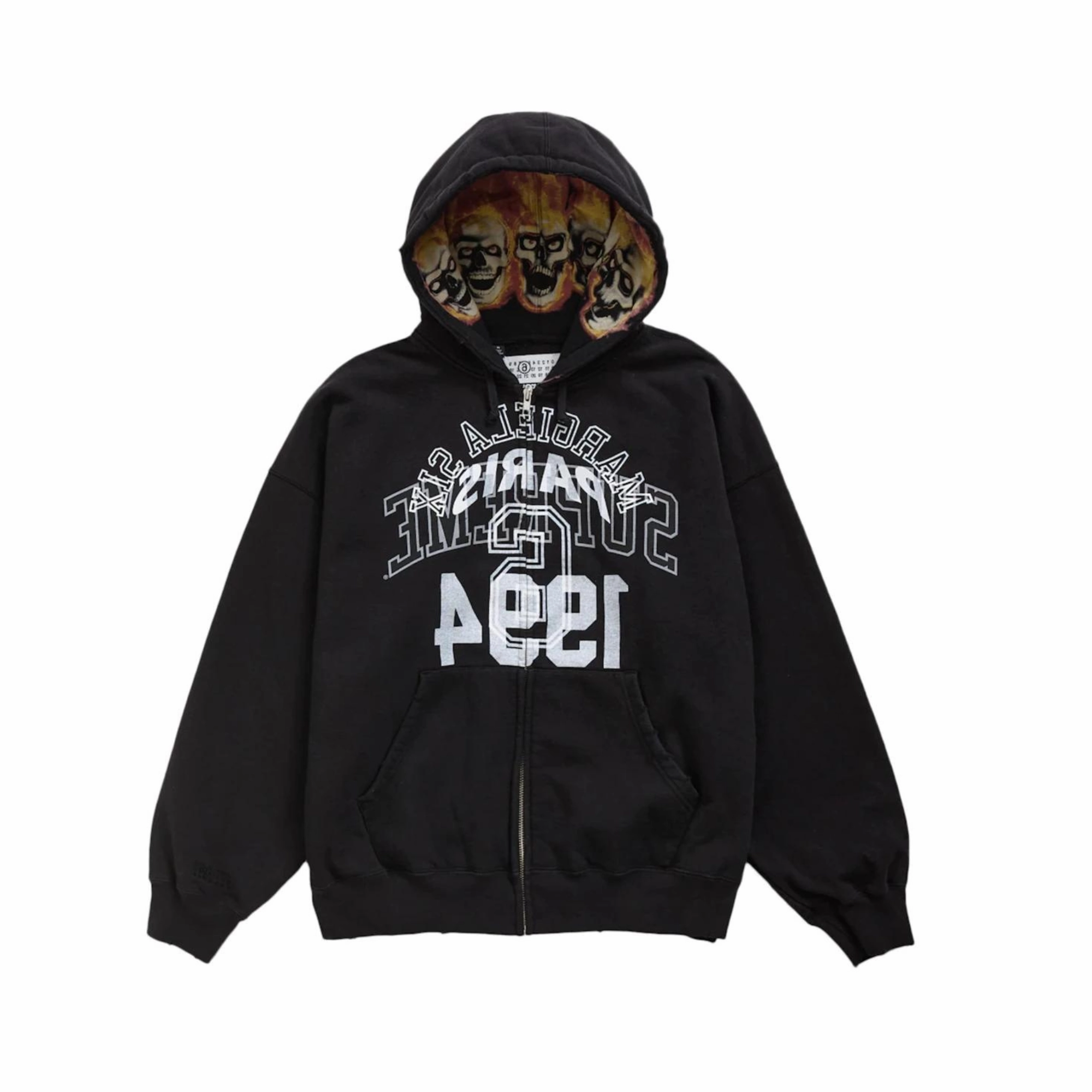 Supreme MM6 Maison Margiela Zip Up Hooded Sweatshirt Black