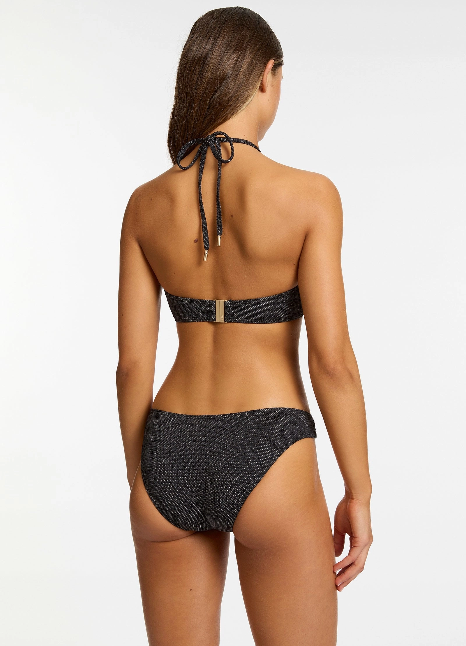 Tirari Nights Trim Side Hipster Bikini Bottom - Black