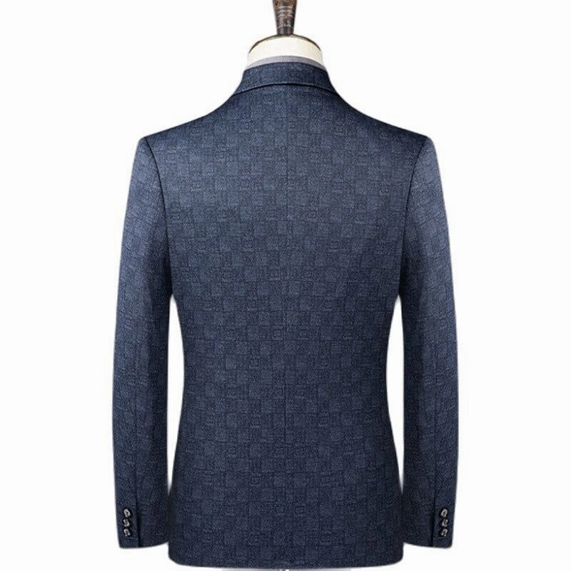West Louis™ Boutique Fashion Slim Blue Plaid Casual Business Blazer