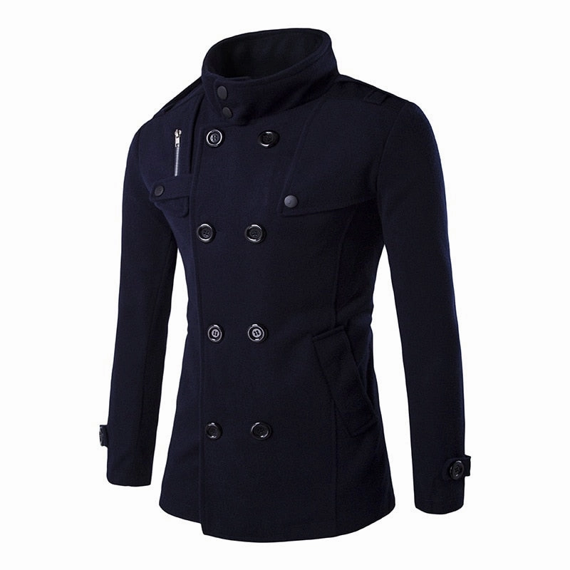 West Louis™ England Business Double Breasted Trench Coat